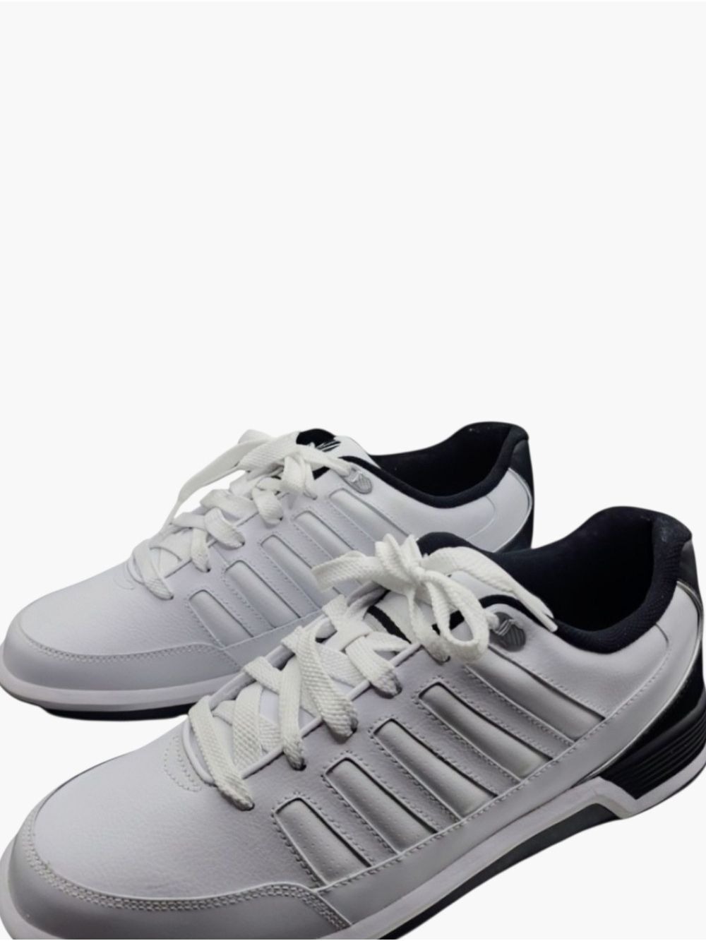 K-Swiss Men’s White Court Sneakers Size 12 NWOT Retro Tennis Campus Shoes - Picture 2 of 9